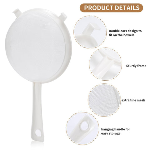 Luckyiren colador plástico durable: material apto para alimentos en la cocina diaria.