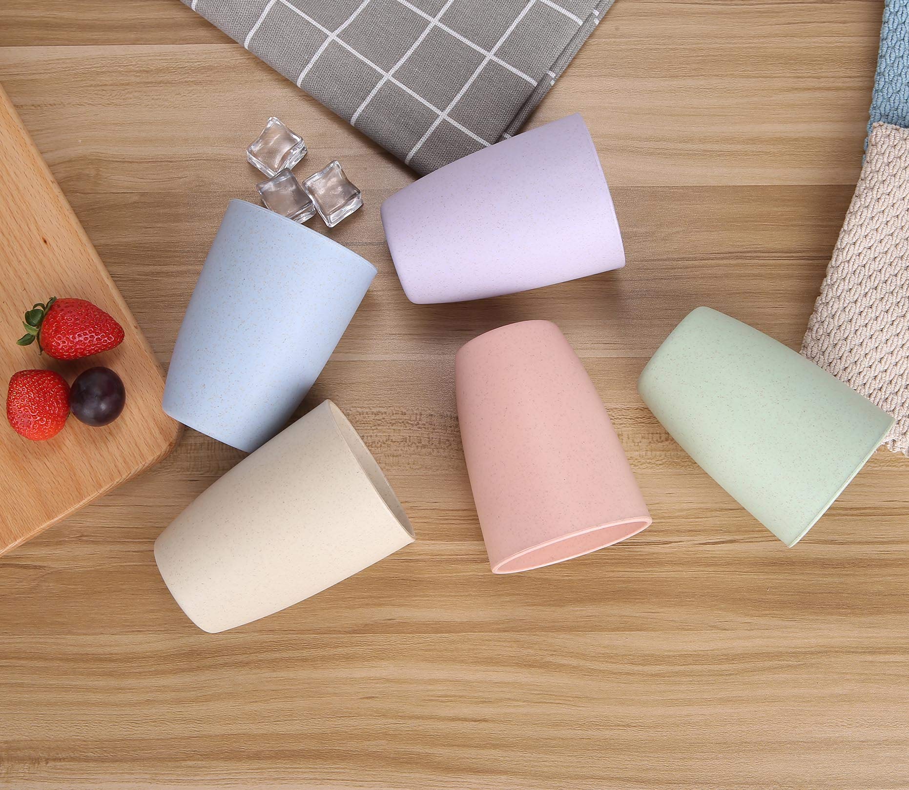 Paquete LuckyZone de 6 vasos beige, 12 onzas cada uno