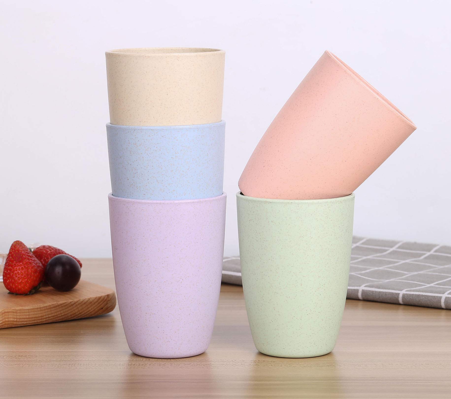 Uso cotidiano: vaso de trigo beige para casa y viajes