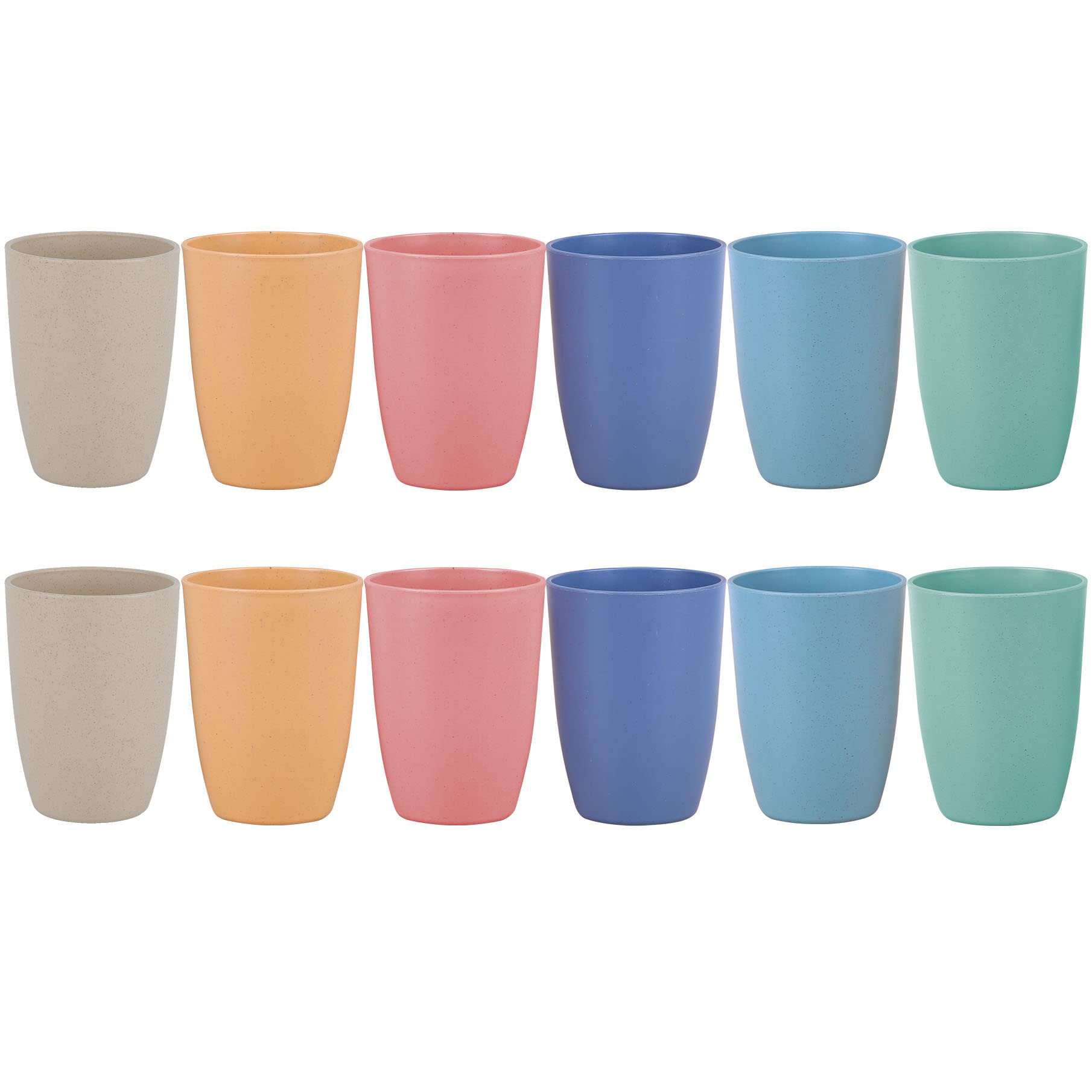 Vaso LuckyZone de paja de trigo 12 oz, juego de 12 piezas para casa y picnic.