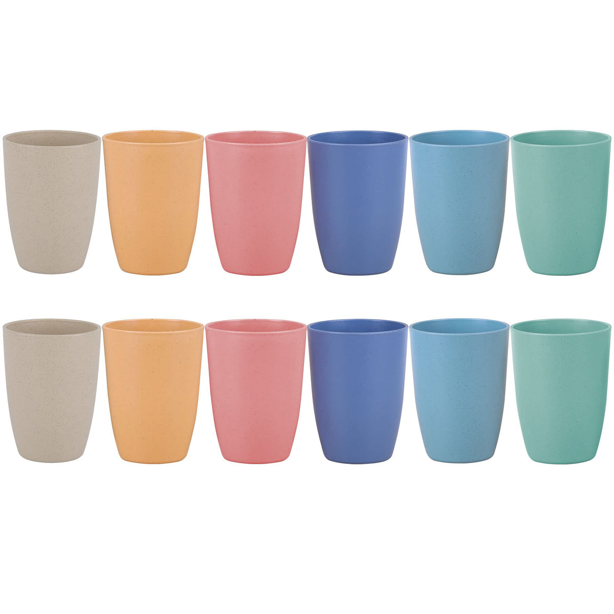 Vaso LuckyZone de paja de trigo 12 oz, juego de 12 piezas para casa y picnic.