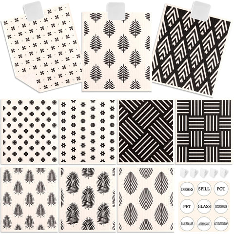 Lucomb paños de cocina con 10 patrones decorativos para secar y limpiar.