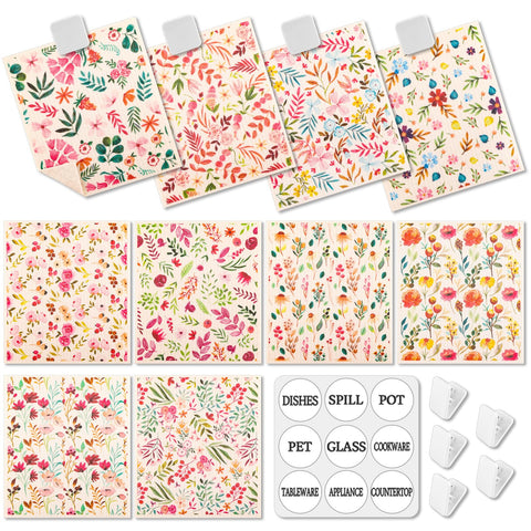 Conjunto Lucomb de paños suecos muestra variedad de diseños decorativos para la cocina.