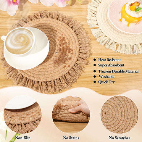 Lucomb placemats 13 pulgadas para proteger la mesa durante comidas abundantes
