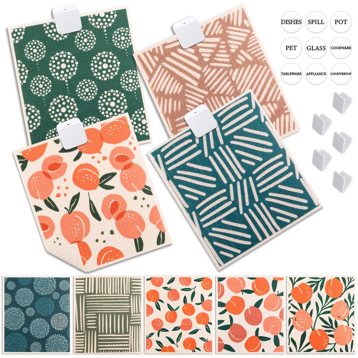 Lucomb toallas suecas 10-pack para la cocina, absorbentes y reutilizables.