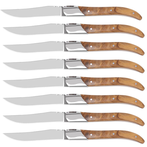 Cuchillo LUVCOSY Laguiole estilo con corte recto para filetear con precisión.