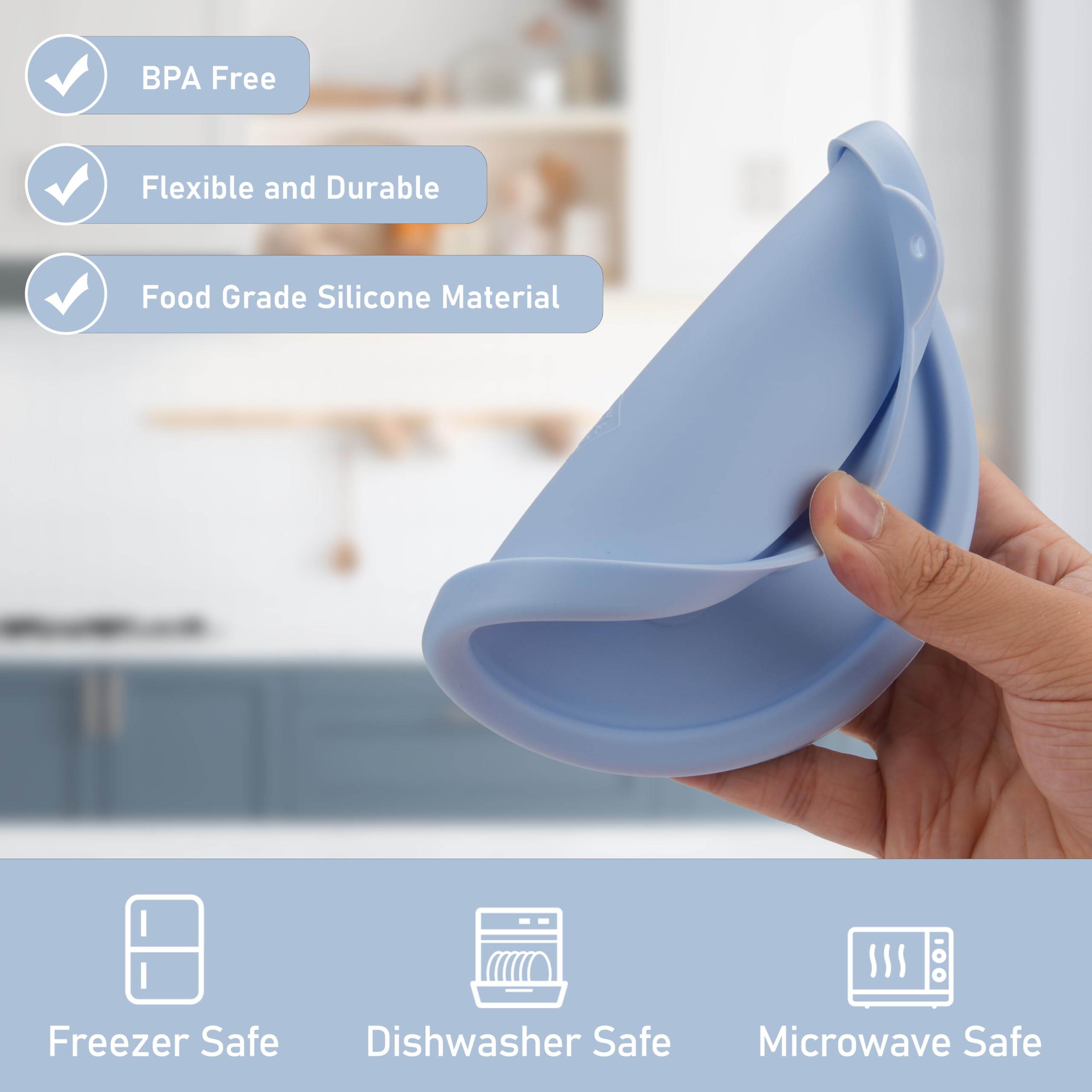 LUVCOSY tapas de silicona compatibles con Pyrex, sellado seguro.