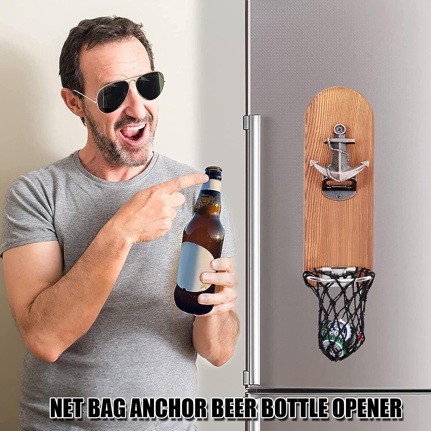 LUCYLANKER abrebotellas con malla para tapas, recoge y conserva las tapas.