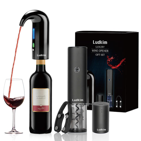Set Ludkim 4 en 1 para vino sobre mesa para celebrar con estilo