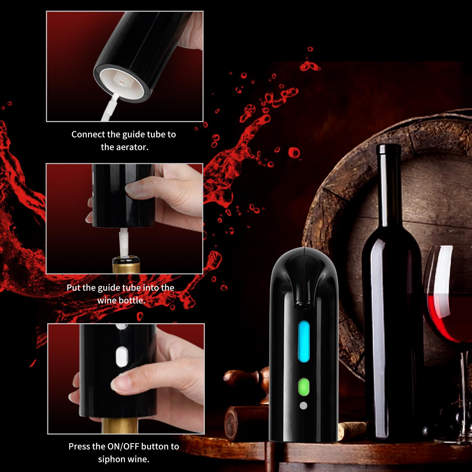 Tapón eléctrico Ludkim mantiene aroma y sabor por días