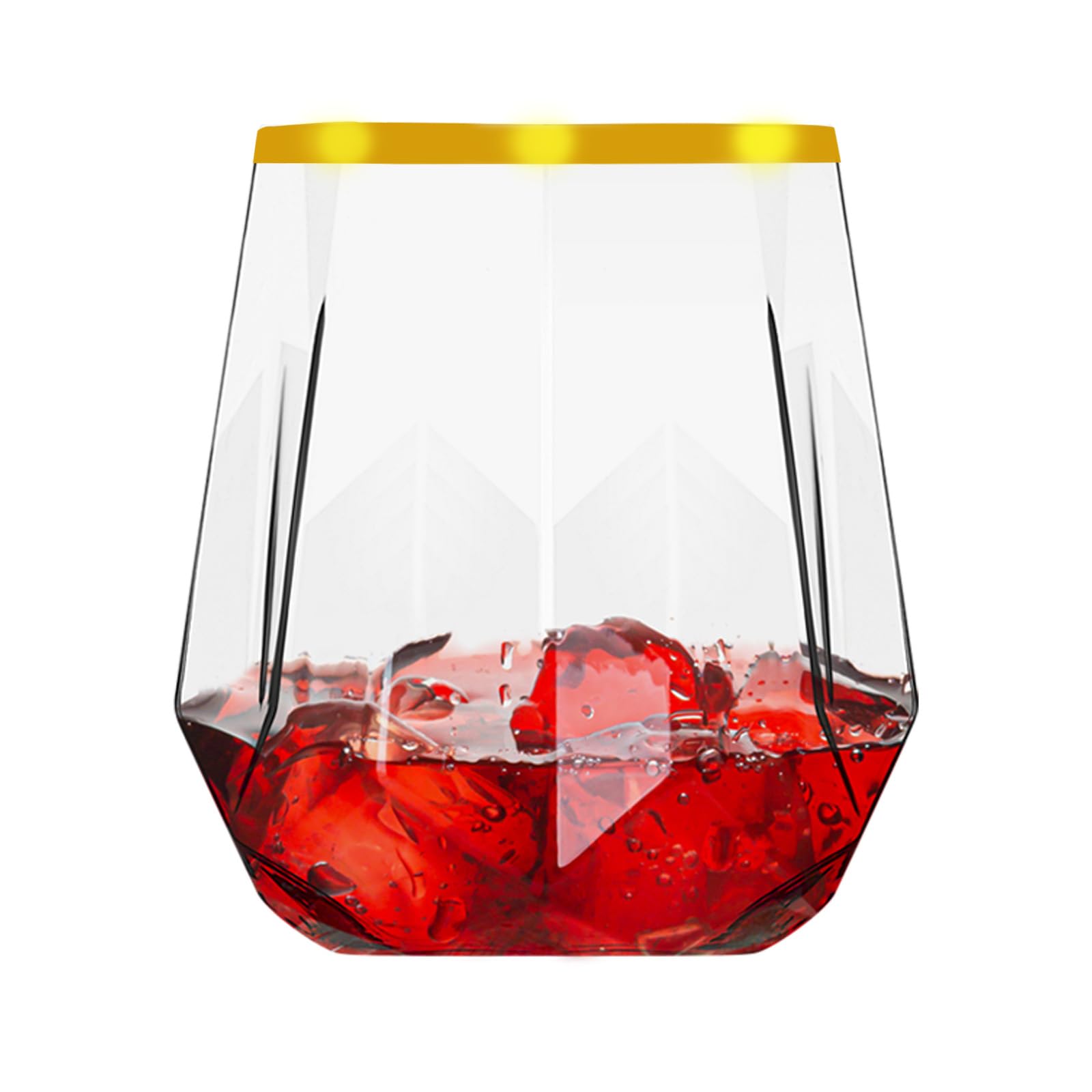Copa de vino plástica Lueumxc con diseño diamante, ideal para eventos elegantes