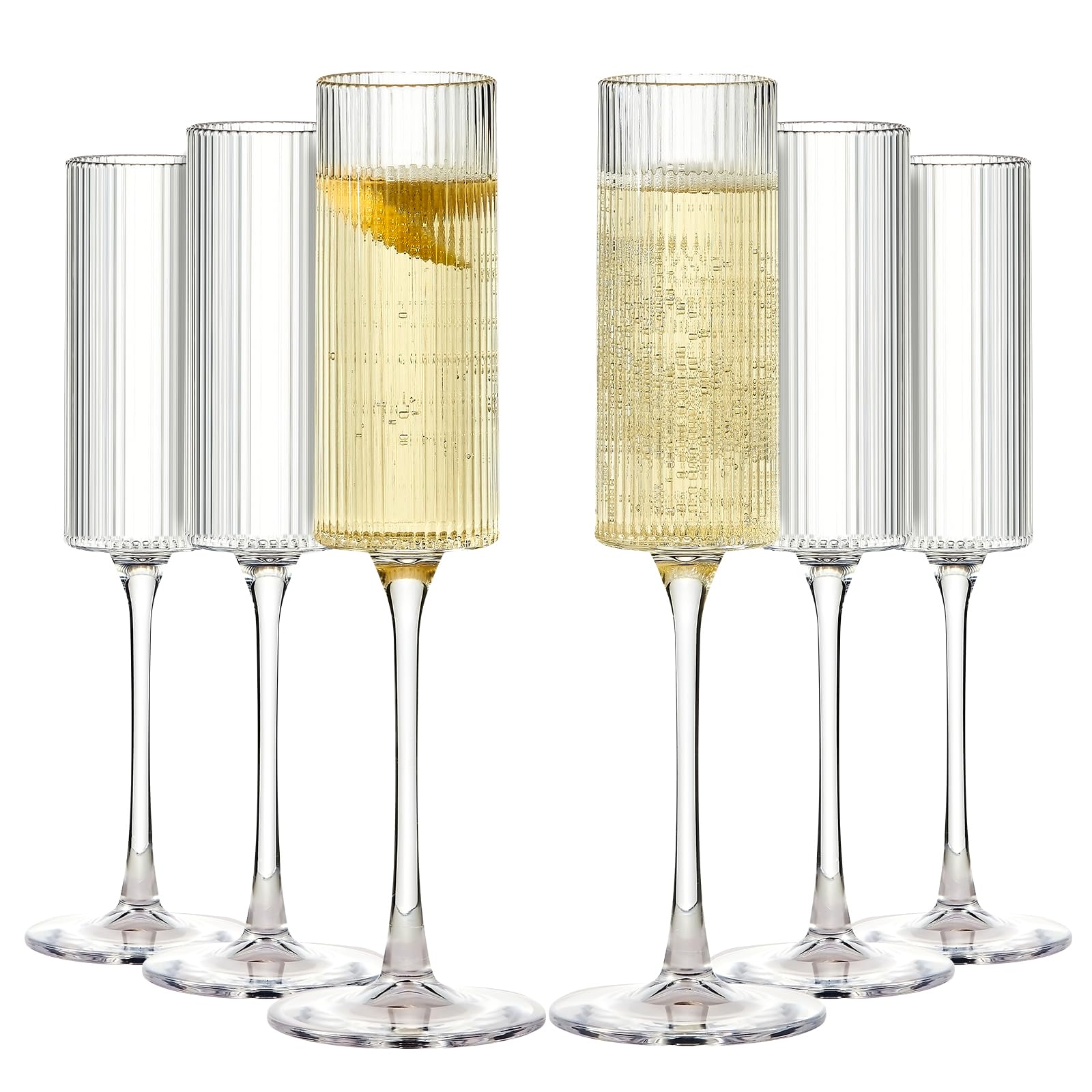 Copas Lueumxc de acrílico ribeteadas para brindis de 16 unidades, resistentes y elegantes.