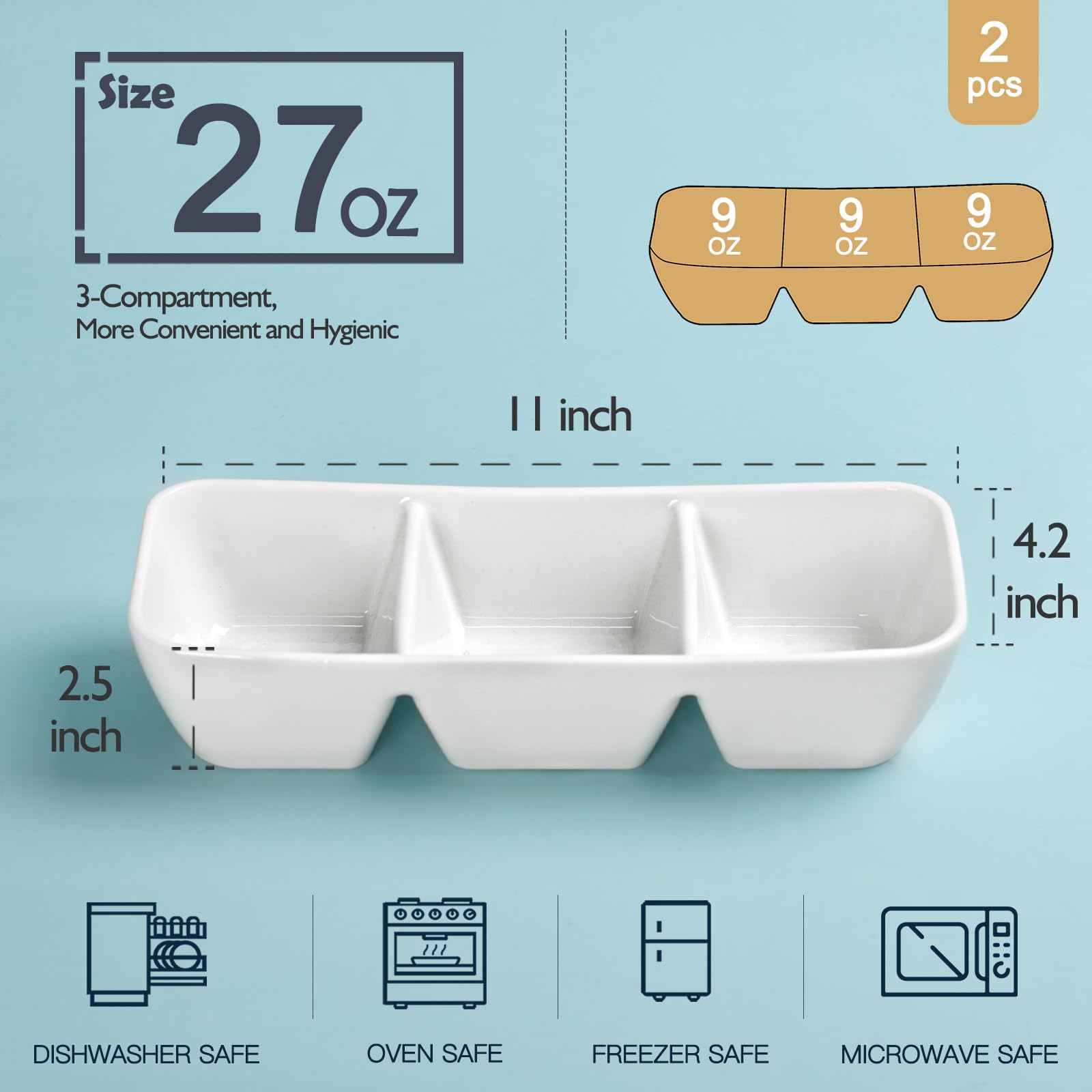 Conjunto de dos bandejas LUFILUFI para servir aperitivos de forma organizada.