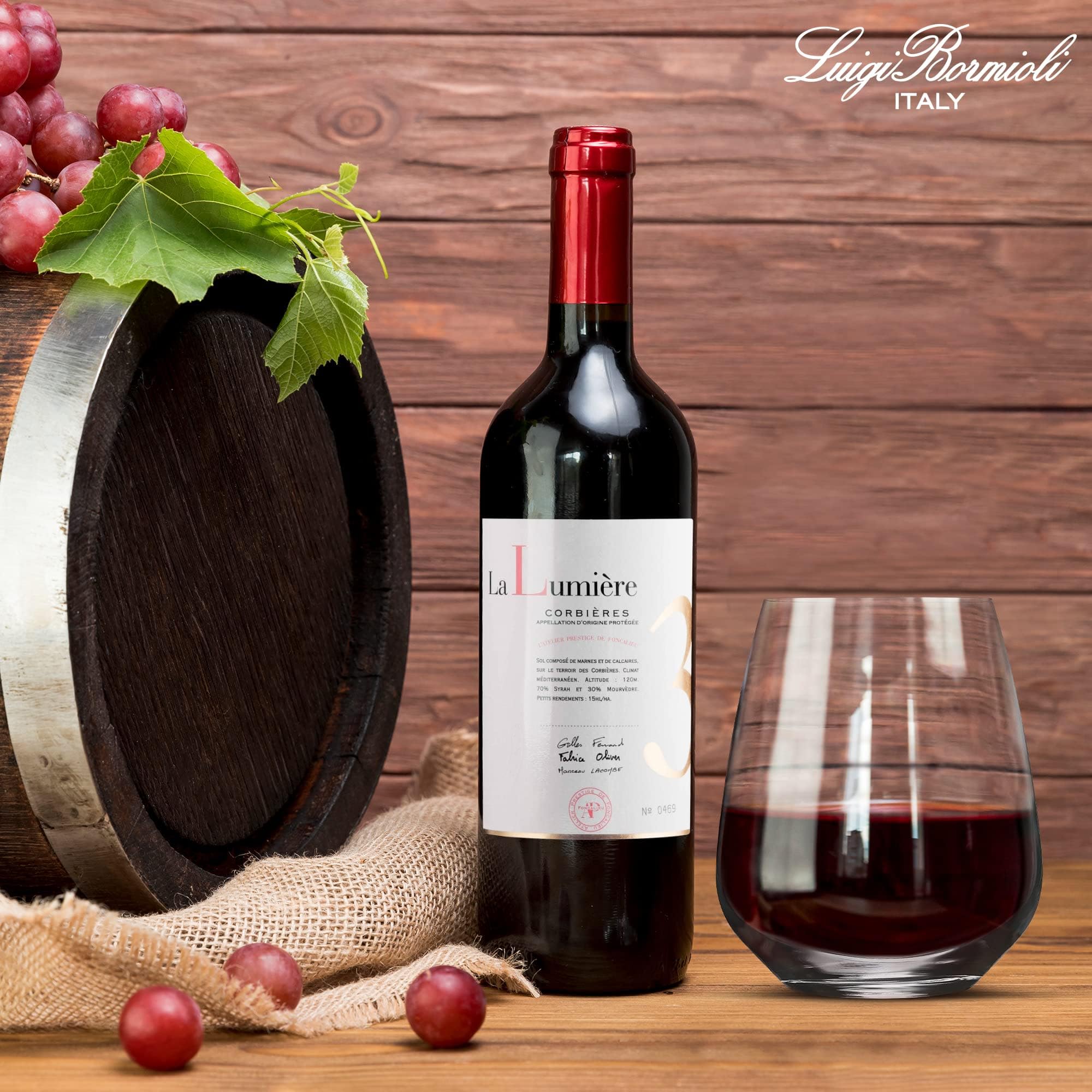 Luigi Bormioli Crescendo base estable con diámetro de 4 pulgadas.