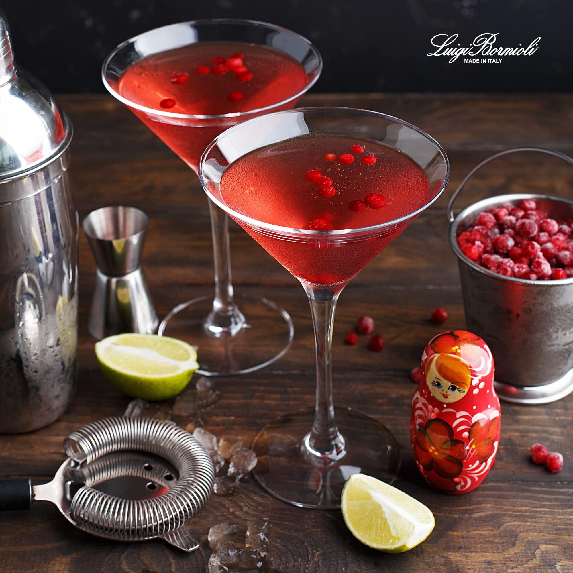 Copa martini Crescendo con base estable para barra o mesa