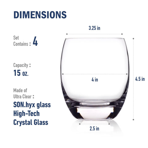 Cristal sin plomo Crescendo ofrece claridad para bebidas brillantes.