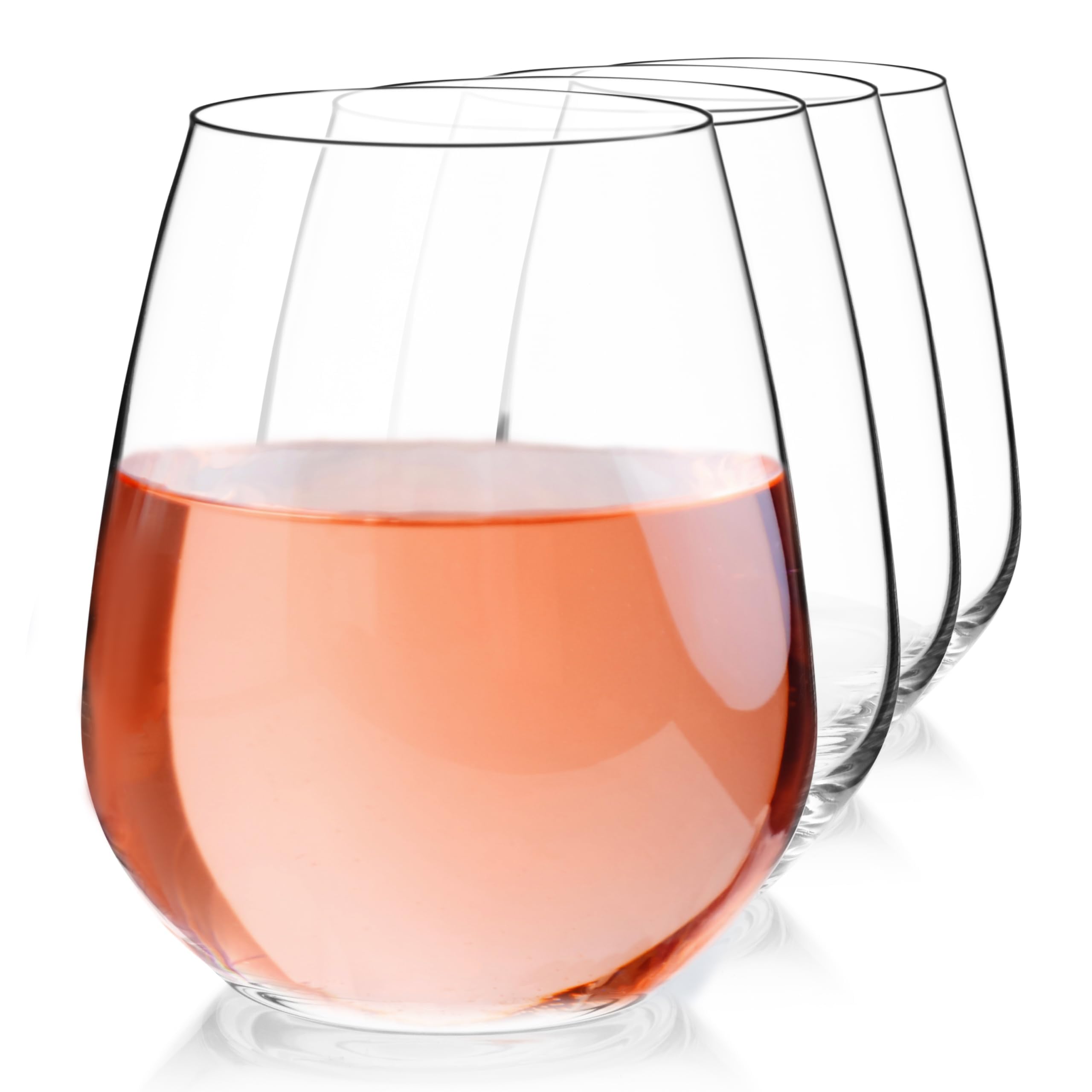 Luigi Bormioli Crescendo vaso sin tallo, vista frontal; claridad cristalina ideal para vino blanco.