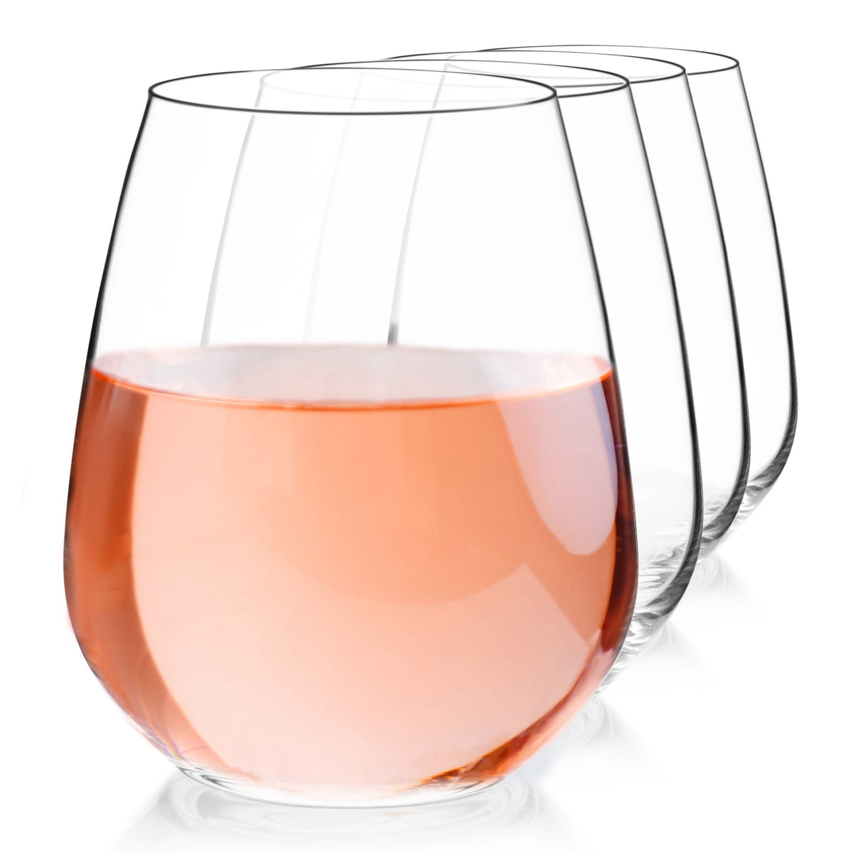 Luigi Bormioli Crescendo vaso sin tallo, vista frontal; claridad cristalina ideal para vino blanco.