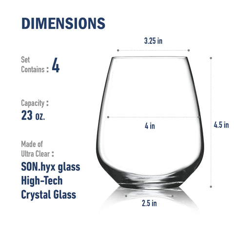 Luigi Bormioli Crescendo vaso sin tallo, visión lateral; perfecto para presentar cócteles refrescantes.
