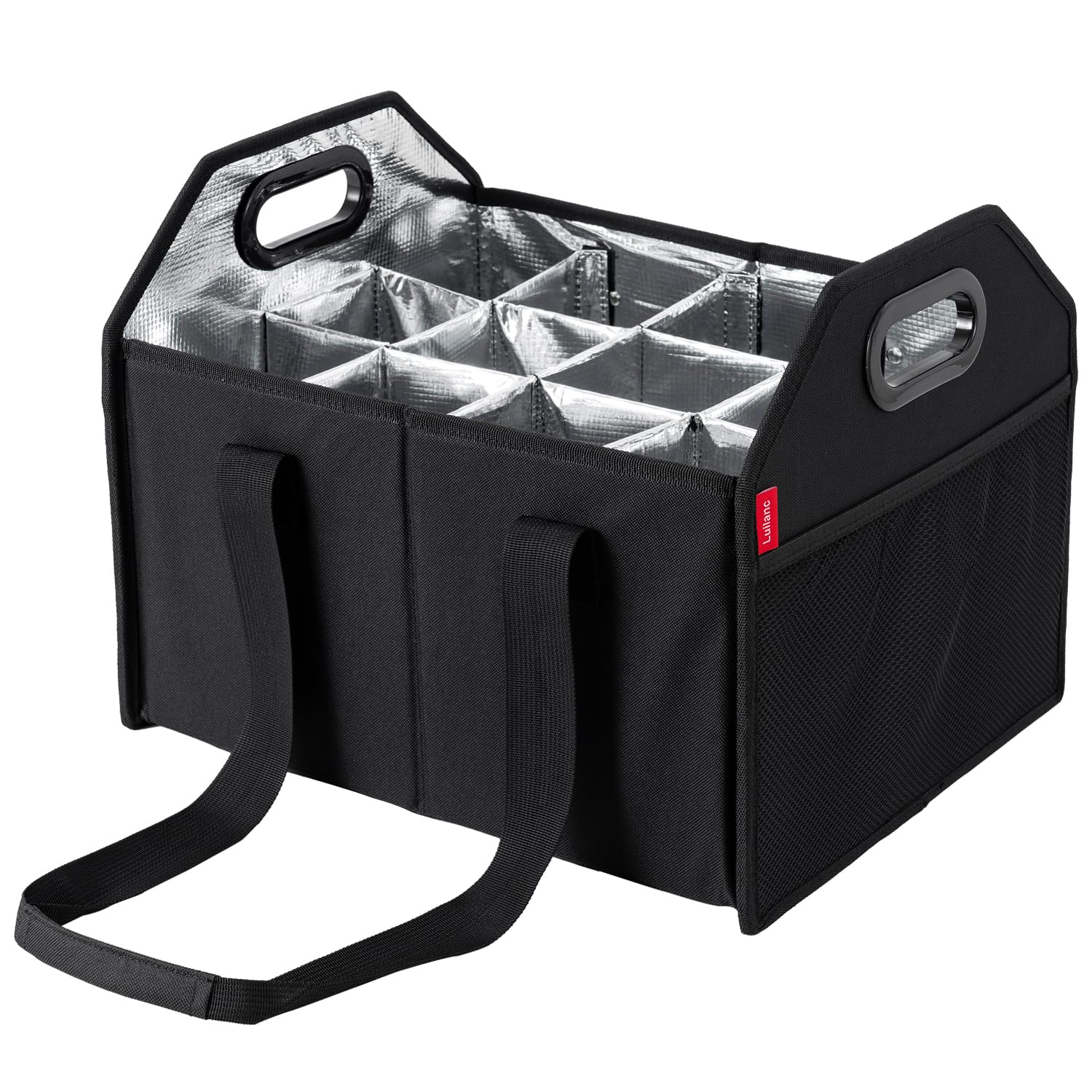 LUILANC porta vinos 12 botellas plegable, ideal para transporte seguro.