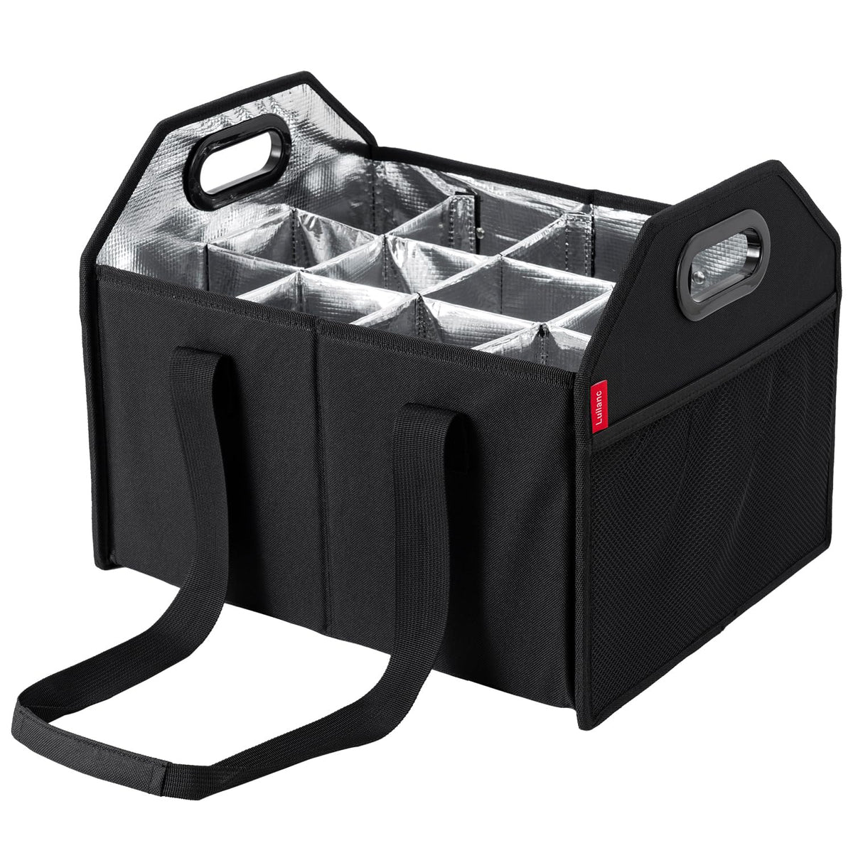 LUILANC porta vinos 12 botellas plegable, ideal para transporte seguro.