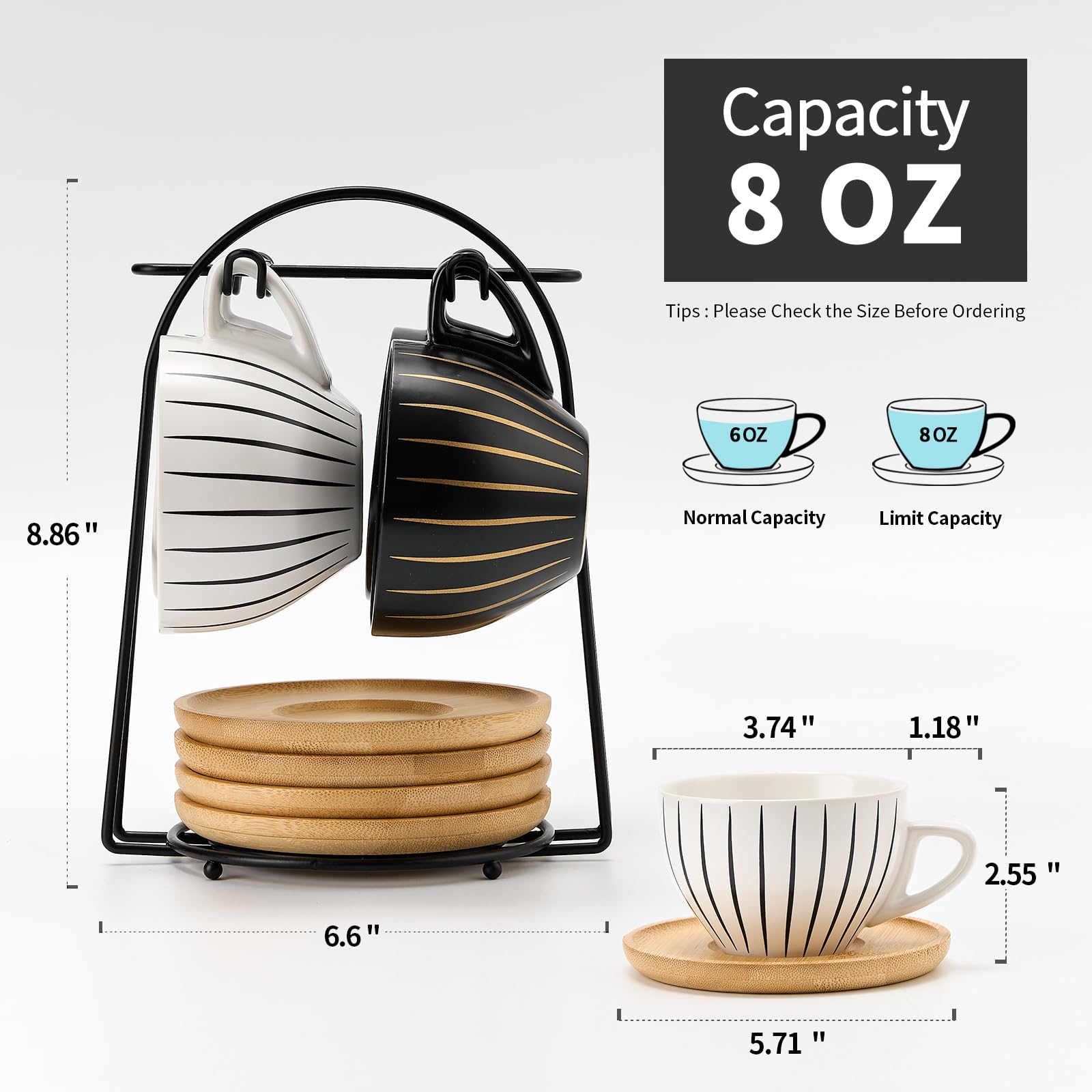 Tazas demitasse Luka, diseño clásico, aspecto elegante para cualquier mesa.