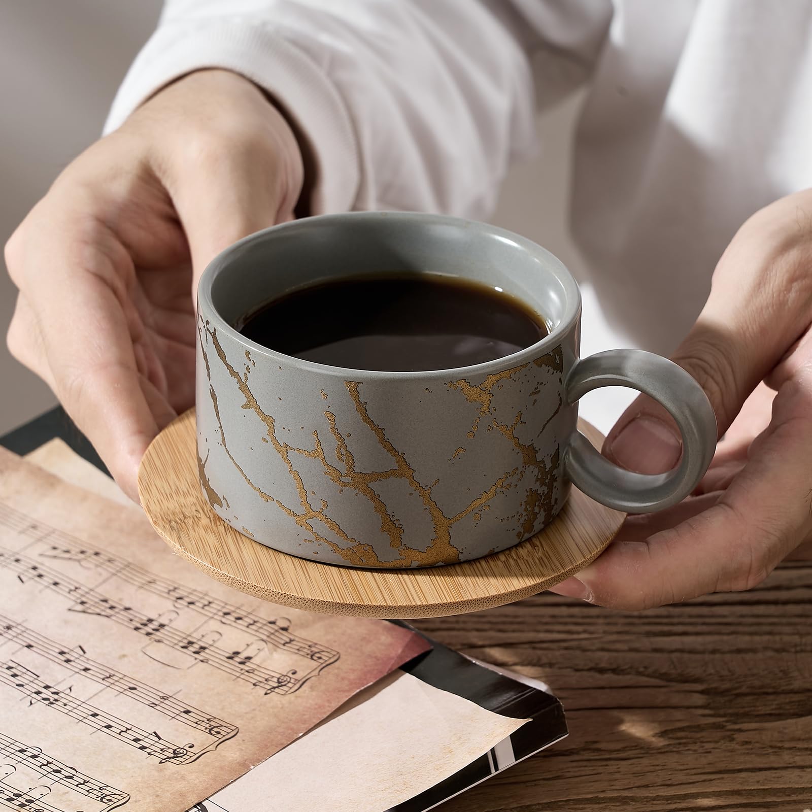 Porcelana duradera LUKA, libre de plomo, ideal para bebidas calientes diarias