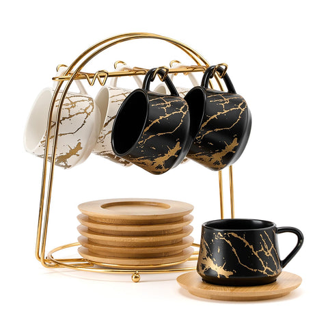 Tazas Luka de espresso en cerámica con platillos para un servicio elegante.