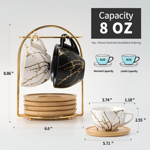 Soporte de metal para demitasse, mantiene ordenadas las tazas.