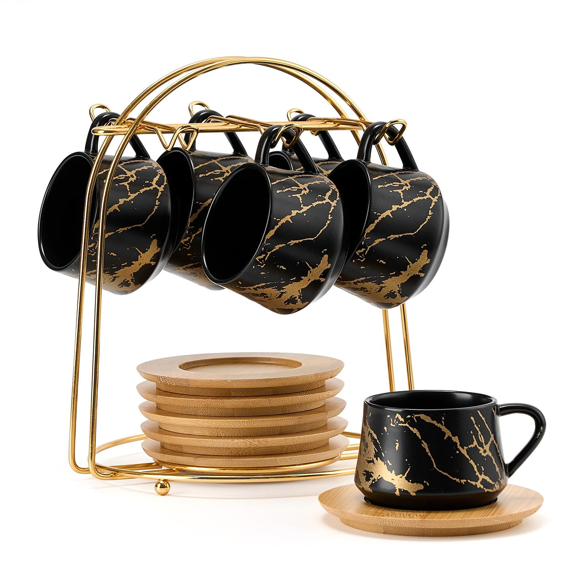Tazas expreso LUKA de cerámica de 130 ml para doble espresso, acabado elegante