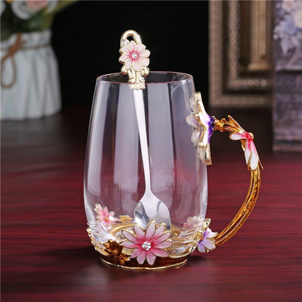 Regalo Luka Tech con flor: taza elegante para mujeres, madres o amigas.