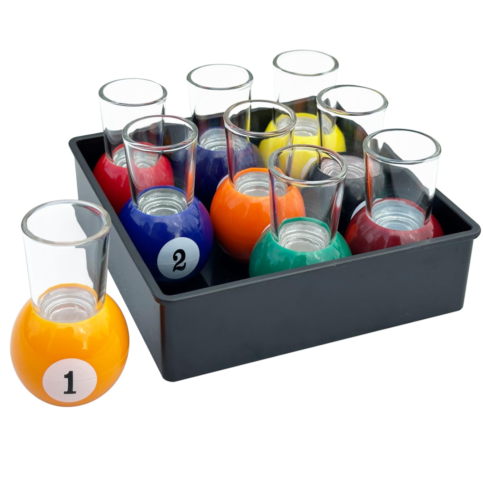 Lukaky set de 9 vasos de chupito de billar, ideal para fiestas y juegos sociales