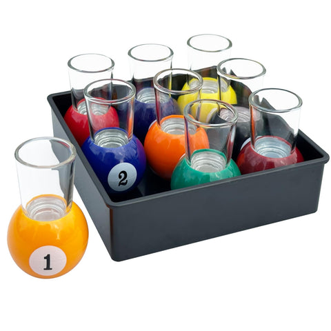 Lukaky set de 9 vasos de chupito de billar, ideal para fiestas y juegos sociales