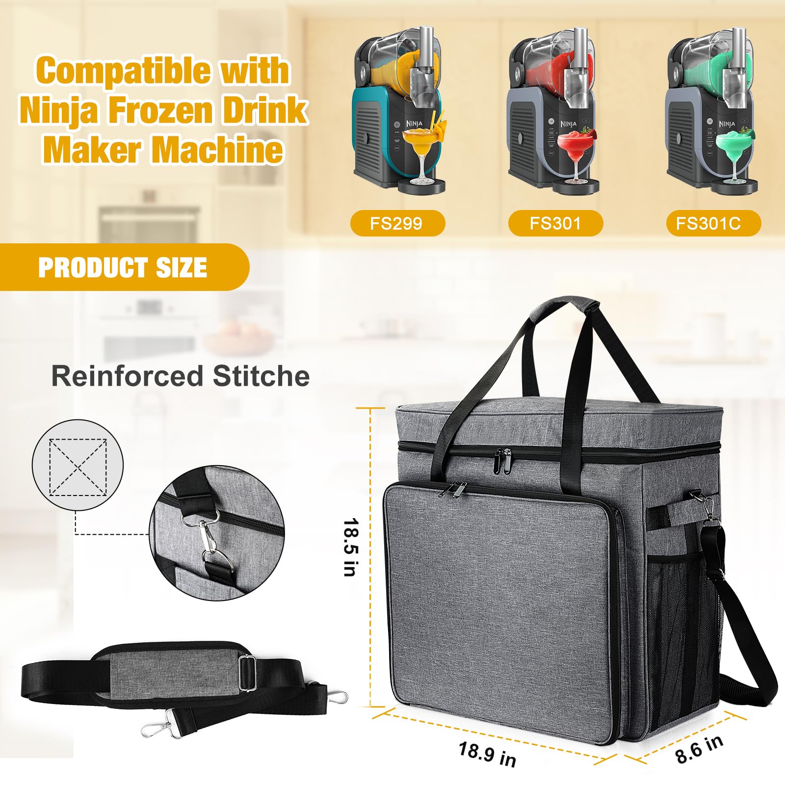 Bolsa Lukeline con estructura resistente para máquina de bebidas heladas, protección en traslados.