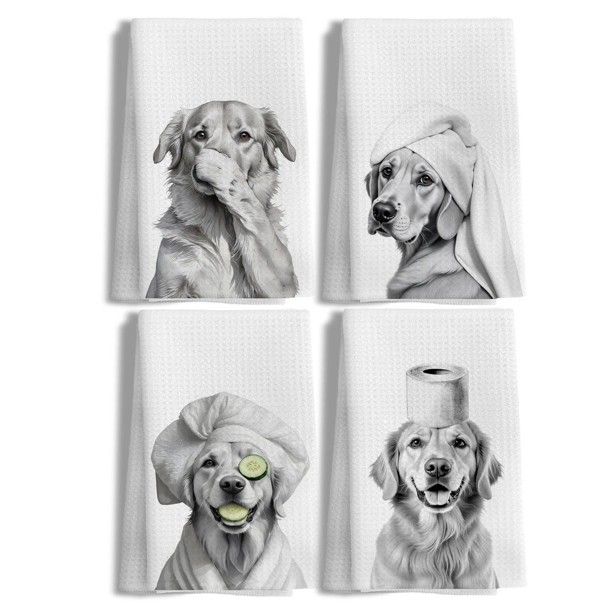 Toallas de baño LUKIPOM con perro dorado, regalo decorativo para el hogar
