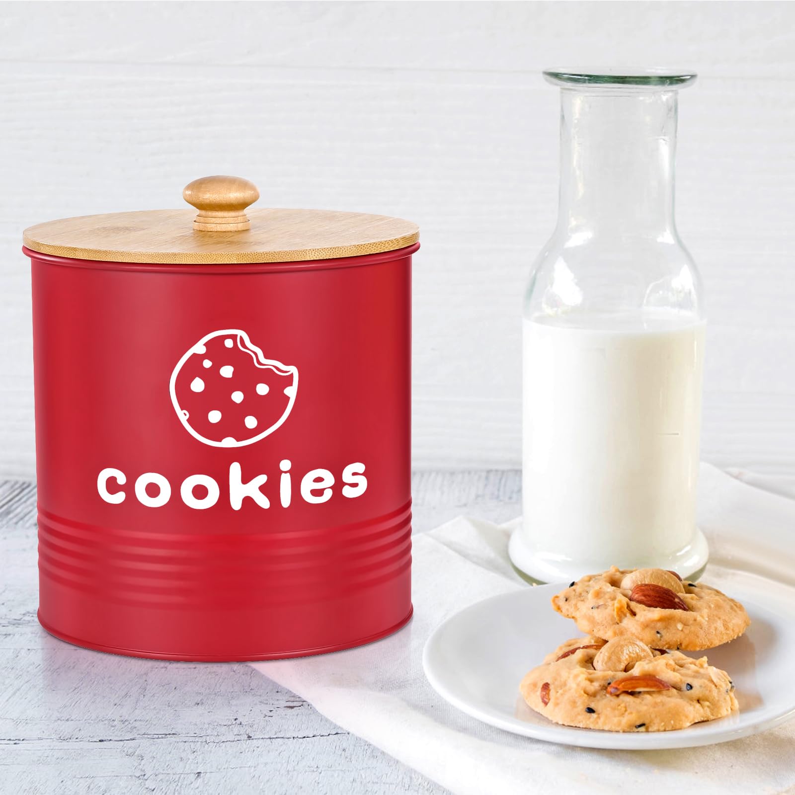 Tapa hermética y amplio interior de LUKMILEE para galletas y dulces.