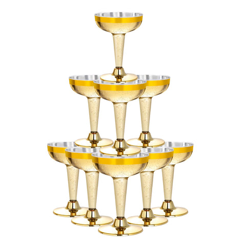 Copas Lullaby con borde dorado para brindis elegantes en bodas