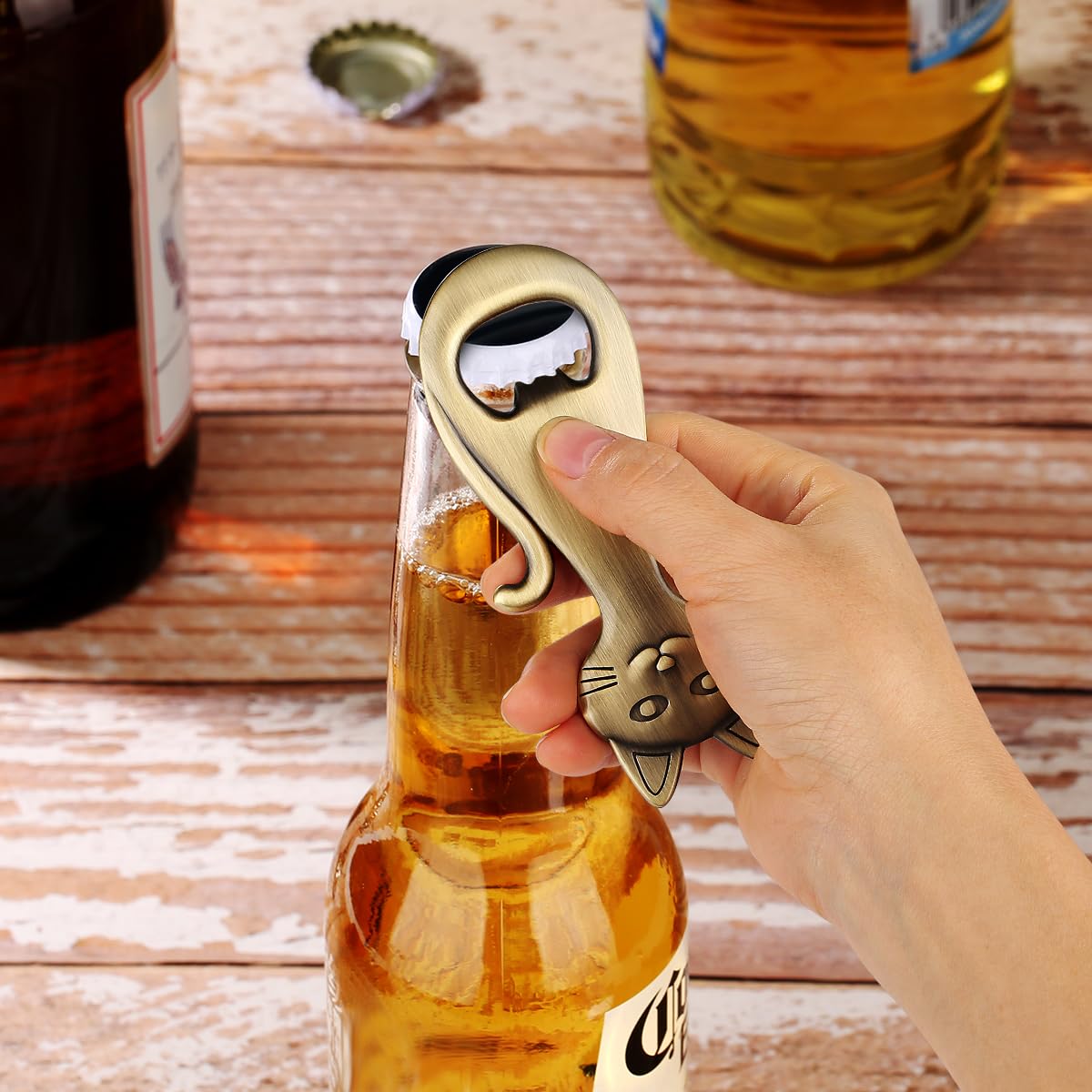 Abridor de cerveza LULLEA bronce duradero para bar en casa.
