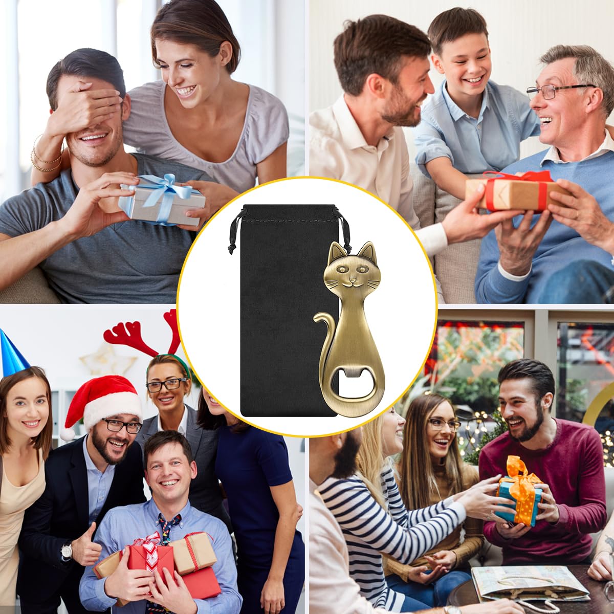 LULLEA abridor bronce: regalo navideño o cumpleaños para amantes de gatos.