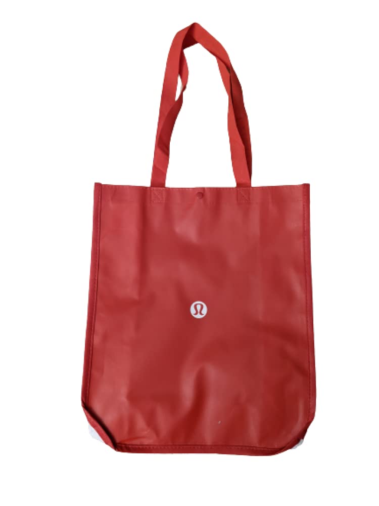 Lululemon bolsa de mano reutilizable roja, ideal para compras y transporte diario.