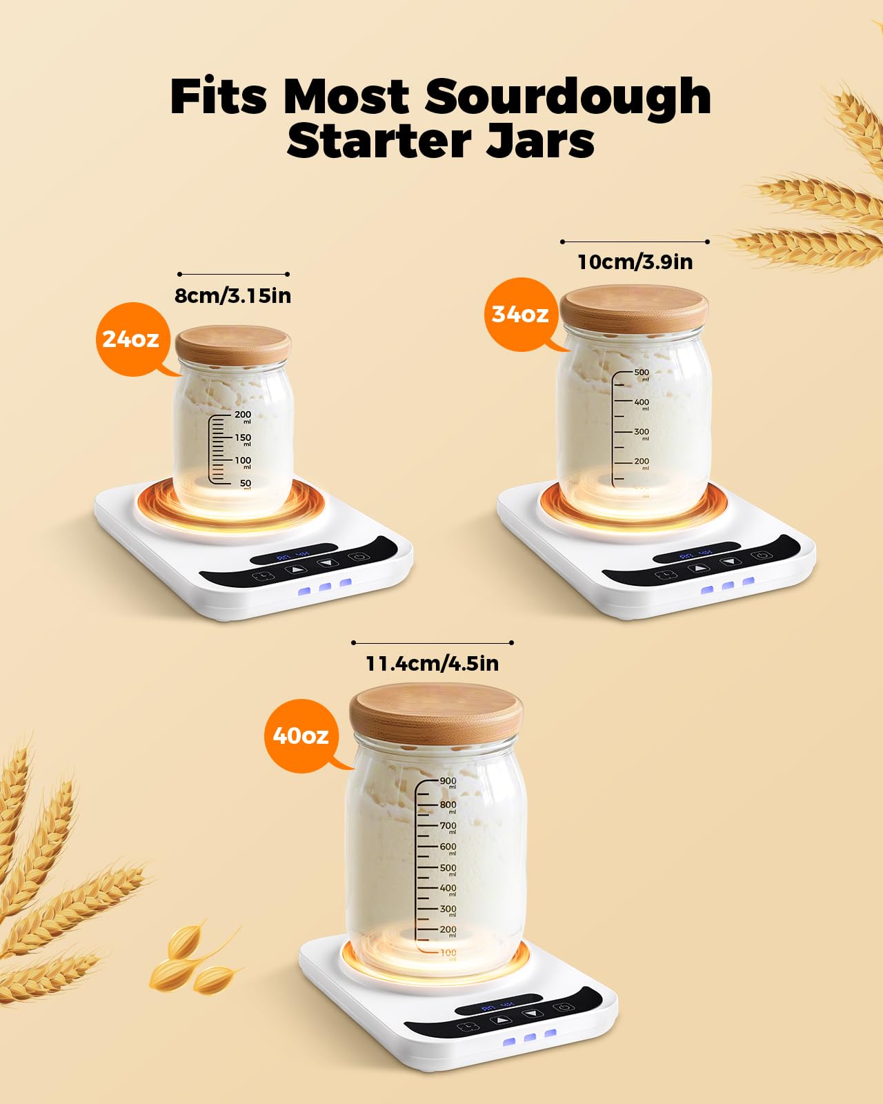LumoShine superficie de calor amplia para jarros de fermentación grandes.