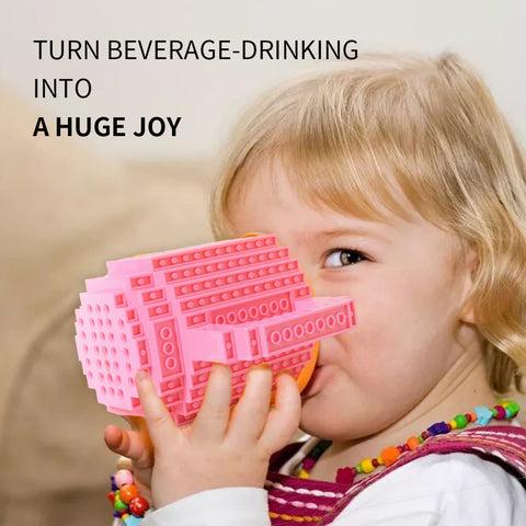 Taza Lumsburry bloques rosa, uso seguro para bebidas calientes.