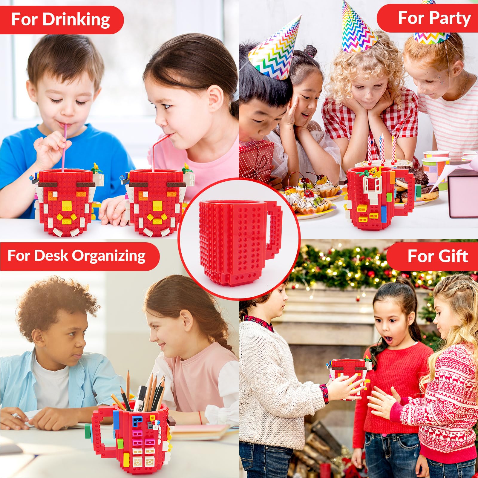 Taza regalo Lumsburry, ideal para Navidad o cumpleaños para amantes de bloques.