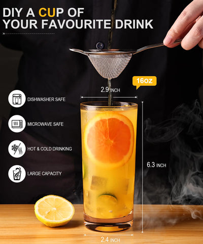 Copa highball con borde liso para agarre cómodo
