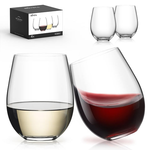 LUNA & MANTHA copas sin tallo de 18 onzas, cristal claro para vinos.