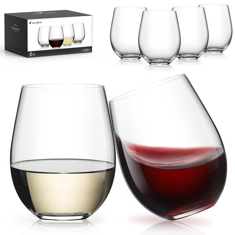 Vaso de vino LUNA Y MANTHA sin tallo de cristal, estable para uso diario.