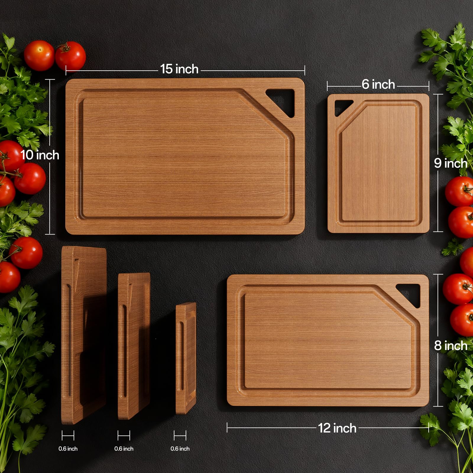 Tabla LunaHush mediana para verduras, tamaño práctico para uso diario.