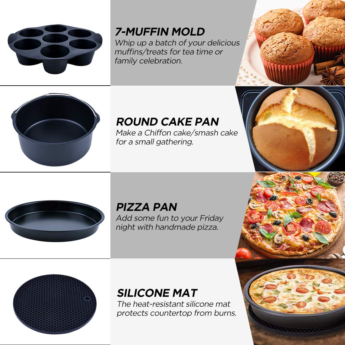 Molde para pizza Lunaicorn para freidora de aire, pizzas crujientes sin aceite.