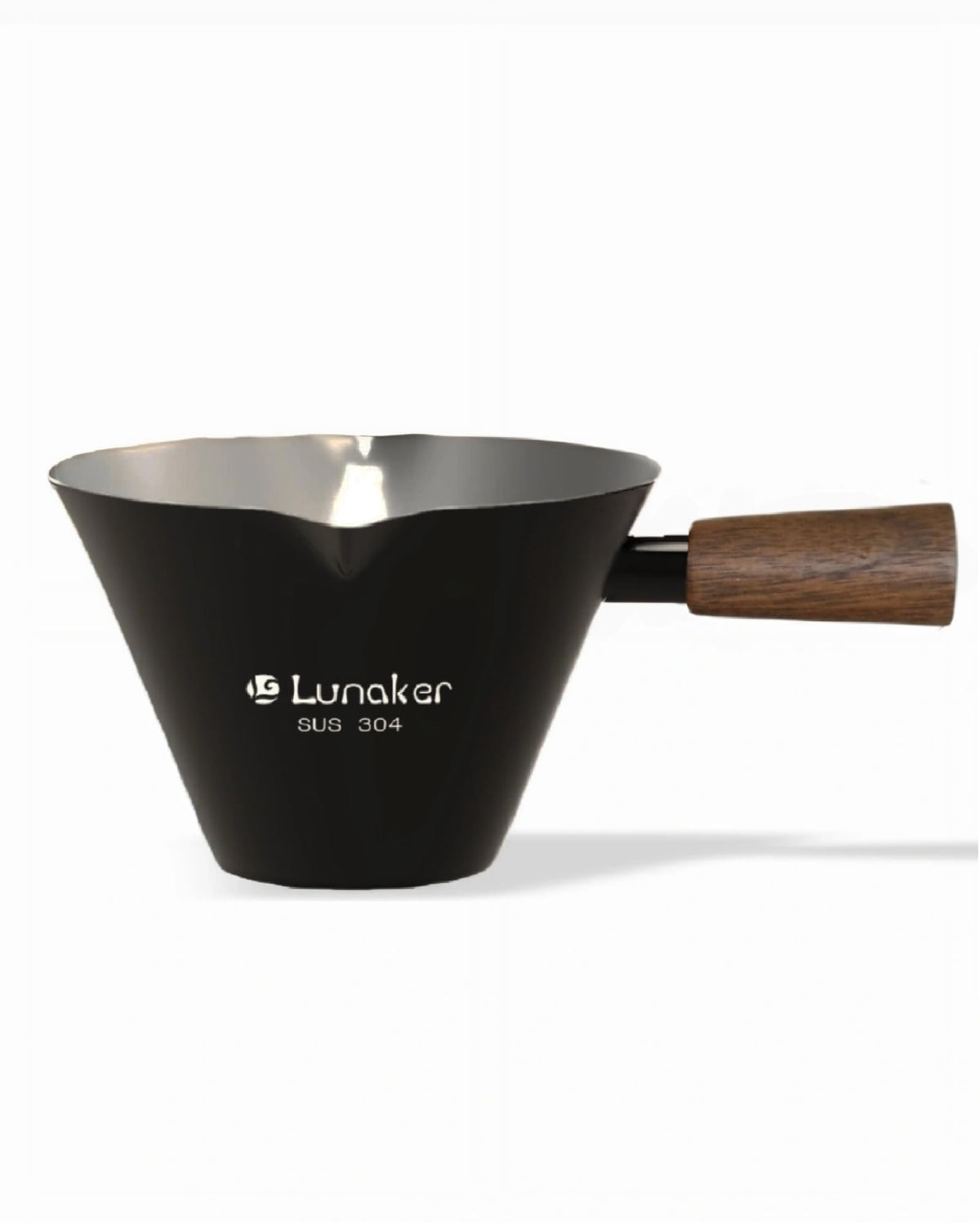 Taza Lunaker expreso 120 ml con manija de madera, ideal para un doble expreso.