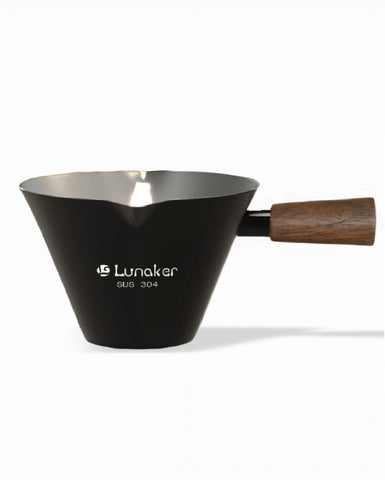 Taza Lunaker expreso 120 ml con manija de madera, ideal para un doble expreso.